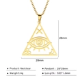Collier doré en acier inoxydable avec pendentif triangle œil et spécifications de taille - Or