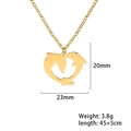 Collana dorata con pendente a cuore con doppi delfini e catenina regolabile - Oro