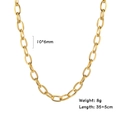 Goldene ovale Gliederkette aus Edelstahl mit 35+5cm Länge und matter Oberfläche - Gold