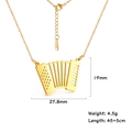 Golden accordion pendant necklace in stainless steel with detailed cutout musical design - Gold Accordion