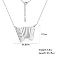 Silver stainless steel accordion pendant necklace with size specs and 45cm chain - Silver Accordion