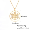 Collier cube de Métatron en acier inoxydable doré avec pendentif géométrique ajouré - Grand / Or
