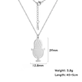 Silver-finish stainless steel microphone pendant necklace with adjustable chain - Steel