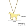 Golden horse pendant necklace in 304 stainless steel with 45+5cm chain for women - Gold