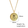 Golden Odin pendant necklace with Nordic runes and 60cm stainless steel chain - Gold