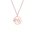 Roségoldene Edelstahl-Halskette mit kreisförmigem, geometrischem Ajna-Chakra-Anhänger - Roségold