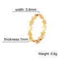 Gouden roestvrijstalen open ring met sterpatroon en een breedte van 3,8 mm - Goud