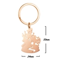 Rose gold haunted house keychain detail showing 33mm by 24mm dimensions on white background - Rose Gold