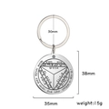 Salomon Saturnus roestvrijstalen sleutelhanger met Hebreeuwse talisman en afmetingen - Saturnus Stijl 3 / 35x38mm