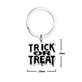 Détail du porte-clés Trick or Treat en acier inoxydable avec dimensions 21x22mm - Argenté