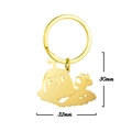 Porte-clés Halloween en acier doré avec pendentif tombe RIP et main de squelette 32mm - Style Pierre Tombale Or / Doré