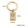 Portachiavi Tarocchi Il Sole in acciaio inossidabile placcato oro 18K con anello 30mm - Sole