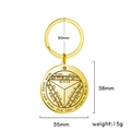 18K gold plated stainless steel Solomon Saturn keychain with Hebrew engraving - Gold Saturn Style 3