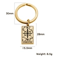 Portachiavi Tarot Fortune in acciaio inossidabile placcato oro 18K con bussola incisa - Fortuna