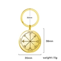 Detailed view of Saturn seal keychain with 35x38mm pendant dimensions and 15g weight - Gold Saturn Style 4