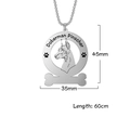 Roestvrijstalen Dobermann Pinscher hanger ketting met gegraveerd bot en pootafdrukken - Zilver