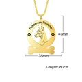 Gouden Dobermann ketting met bot en cirkel hanger, afmeting 45 mm x 35 mm - Goud