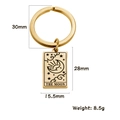 18K gold plated stainless steel Tarot keychain with The Moon pendant and dimensions - Moon