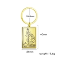 Golden Ace of Wands tarot keychain in stainless steel with 40x24mm rectangular charm - Ace of Wands