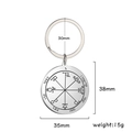 Zegel van Salomo Saturnus amulet sleutelhanger van roestvrij staal, 35mm hanger - Saturnus 1 / 35x38mm