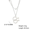 Silver stainless steel double layer chain with double male symbol pride pendant - Steel