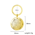 18K gold plated stainless steel Solomon Saturn keychain with size measurements - Gold Saturn Style 2