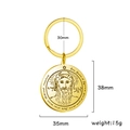 Gouden roestvrijstalen Salomo Zon tarot sleutelhanger met gedetailleerde gravure - Gouden Zon Stijl 4