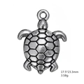 Makroaufnahme von Schildkröte-Anhänger aus Antiksilber mit Maßen 17,5x23,3mm und 3,58g Gewicht - Schildkröten Design (Antiksilber-7)