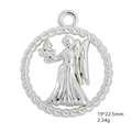 Silver alloy zodiac Virgo pendant charm with angel design for DIY jewelry making - Virgo / Antique Silver