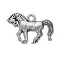 Pendentif cheval en alliage de zinc argent antique avec texture gaufrée pour bijoux DIY - Cheval Détail Relief (Style 3)