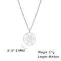 Détail du pendentif cube de Métatron avec dimensions et chaîne réglable incluses - Petit / Argent