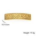 Vintage goldene Haarspange mit aufwendiger Gravur im keltischen Stil mit Vogel-Motiv - Antikgold