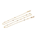 Gold hollow rose glasses chain and face mask holder strap with anti-slip silicone loops - Gold