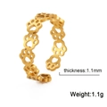 Minimalist stainless steel open ring featuring a cute paw print cutout design - Gold