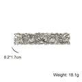 Vintage rechteckige Haarspange mit Gänseblümchen-Muster in Altgold-Optik, 8,2x1,7cm - Antiksilber