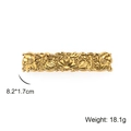 Vintage goldene Barock-Haarspange mit Blumengravur, Maße 8,2x1,7 cm und Gewicht 18,1 g - Antikgold