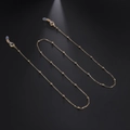 18K vergulde brillenketting met parels en verstelbare siliconen rubberen lussen - Goud