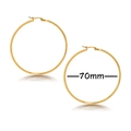 70mm large golden hoop earrings in polished minimalist geometric style for women - Gold 70mm