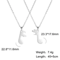 Titanium steel puzzle music note couple necklaces with adjustable chain for lovers - Silver