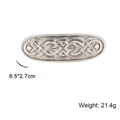 Pince à cheveux vintage avec motif nœud celtique en argent antique, 8,5x2,7 cm - Argent Antique