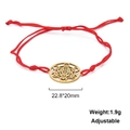 Minimalistisches rotes Kordelarmband mit goldenem Anhänger und verstellbarem Gleitknoten - Metatrons Würfel-Goldfarbe