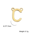 Pendentif lettre C doré en acier inoxydable 6,3x7,7mm avec deux anneaux de lien - Or-C