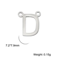 Pendentif lettre D en acier inoxydable argenté mat pour la création de bijoux DIY - Couleur Acier-D
