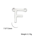 Pendentif lettre F minimaliste en acier inoxydable argenté avec double boucle, 7,5x7,5mm - Couleur Acier-F