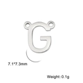 Pendentif lettre G en acier inoxydable poli avec double boucle pour bijoux DIY - Couleur Acier-G