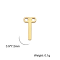 Pendentif lettre T en acier inoxydable doré avec double perforation pour bijoux - Or-I