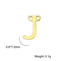 Pendentif lettre J en acier inoxydable doré avec deux trous pour bijoux DIY - Or-J