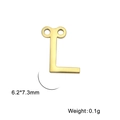 Pendentif lettre L doré en acier inoxydable avec double trou de 6,2x7,3mm - Or-L