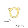 Connecteur de pendentif lettre en plaqué or 18k poli, design minimaliste de 7,8x7,2mm - Or-O