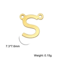 Pendentif lettre S minimaliste en acier inoxydable 304 doré mat à double trou - Or-S